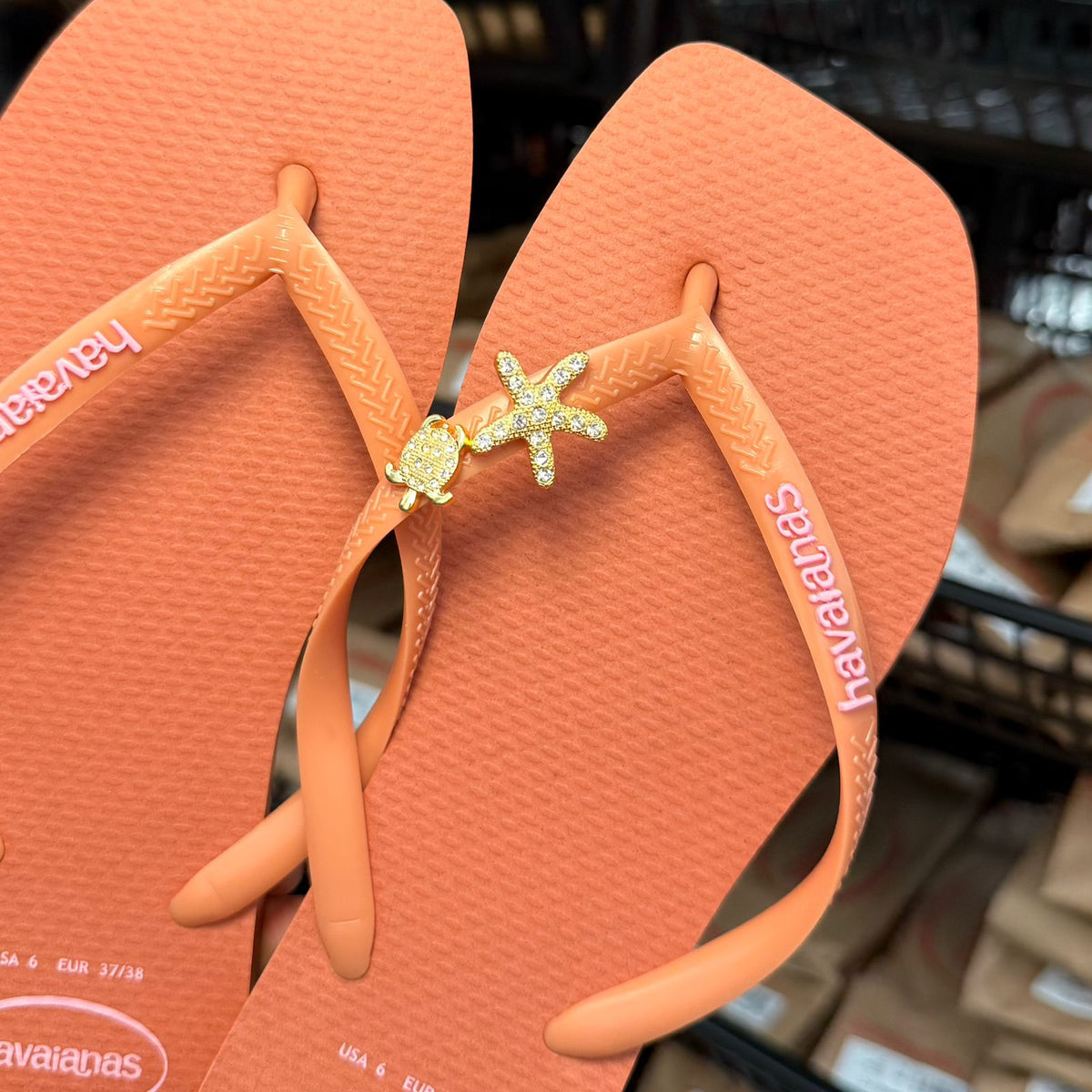 Chinelo Havaianas Logo Pop Up + Pin Tartaruga e Estrela