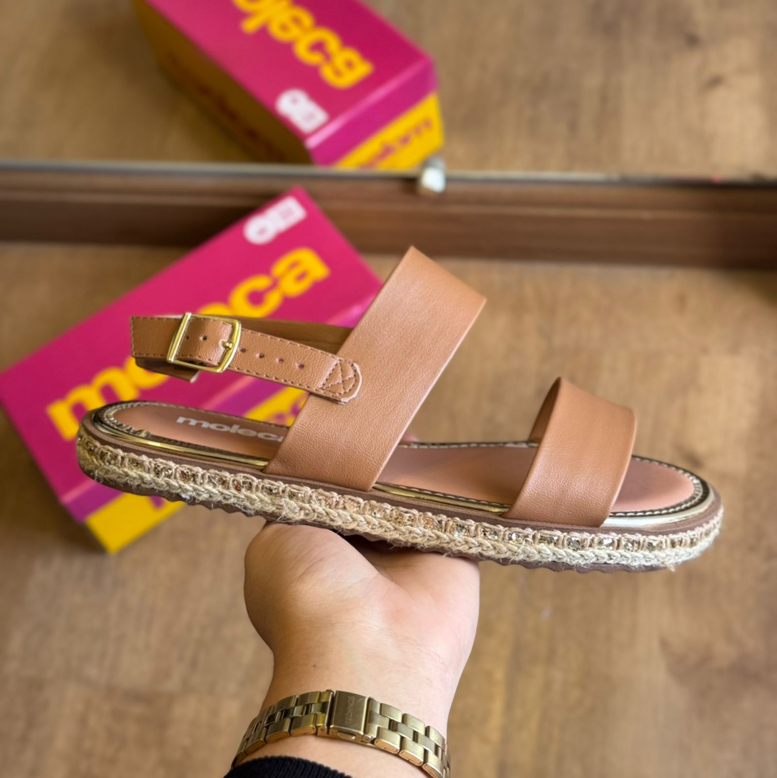 Sandália Moleca Borda de Ouro 5413.1333