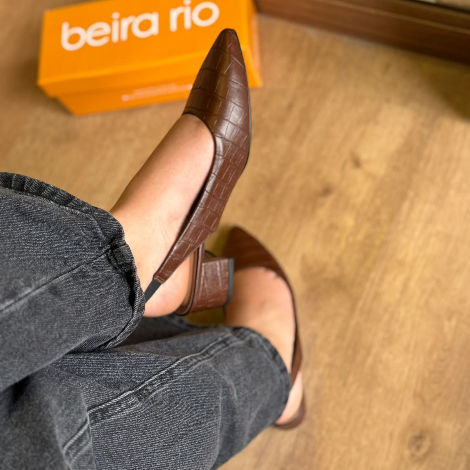 Scarpin Couro Croco Beira Rio 4182.220.3060.15745