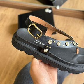 Sandália Vizzano Flatform Adornos Dourados 6510.125