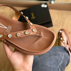 Sandália Vizzano Flatform Adornos Dourados 6510.125