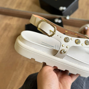 Sandália Vizzano Flatform Adornos Dourados 6510.125