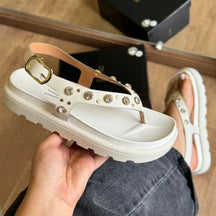 Sandália Vizzano Flatform Adornos Dourados 6510.125