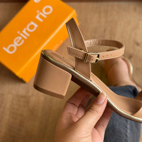 Sandália Beira Rio Salto Bloco Detalhe Dourado 8379.203