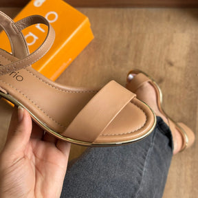 Sandália Beira Rio Salto Bloco Detalhe Dourado 8379.203