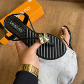 Sandália Beira Rio Detalhe Dourado 8519.120