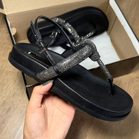 Sandália Santa Lolla Papete com Tiras em Strass 089A.578F.0300