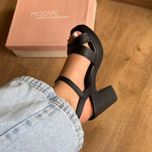 Sandália Modare Salto Bloco Tiras Cruzadas 7203.110