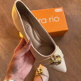 Sandália Beira Rio Salto Baixo Detalhe Dourado 4182.232