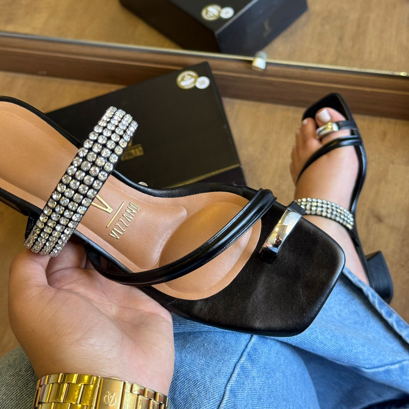 Sandália Vizzano Salto Bloco Baixo 6454.133 - Black Friday