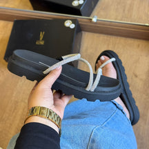 Sandália Vizzano Tiras Strass Prateado 6459.118