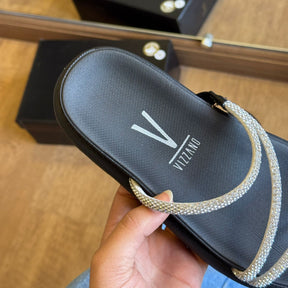 Sandália Vizzano Tiras Strass Prateado 6459.118