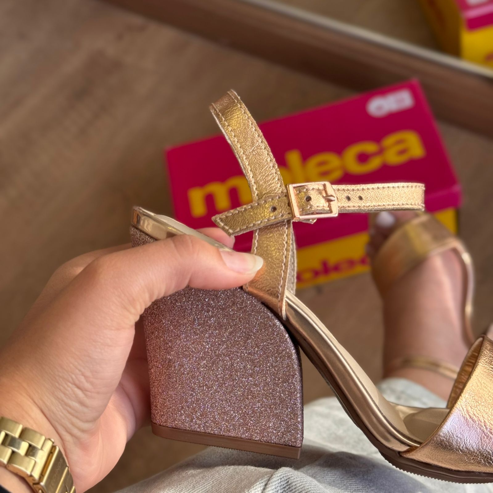 Sandália Moleca Glitter Metalizada 5222.968
