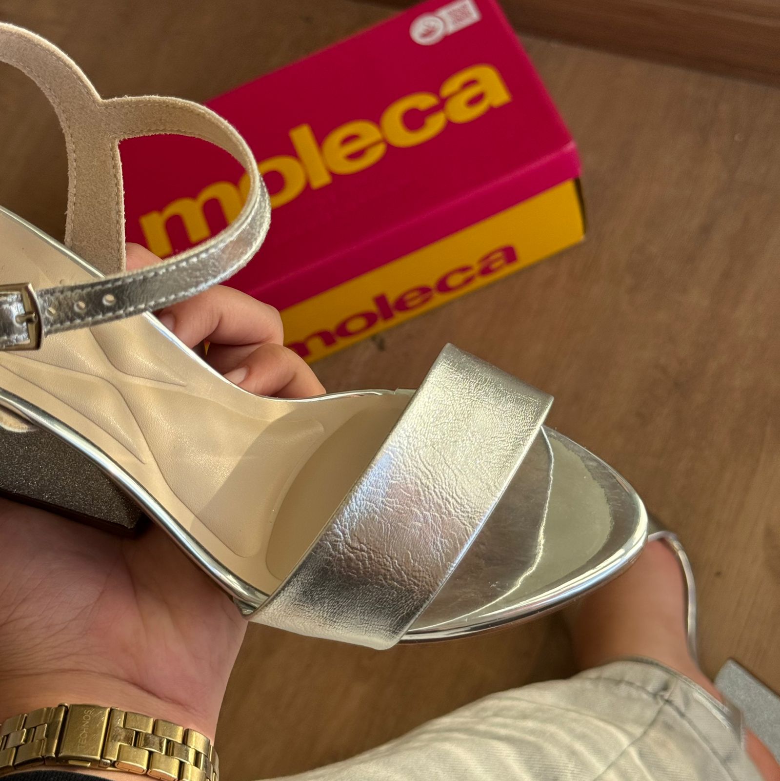 Sandália Moleca Glitter Metalizada 5222.968