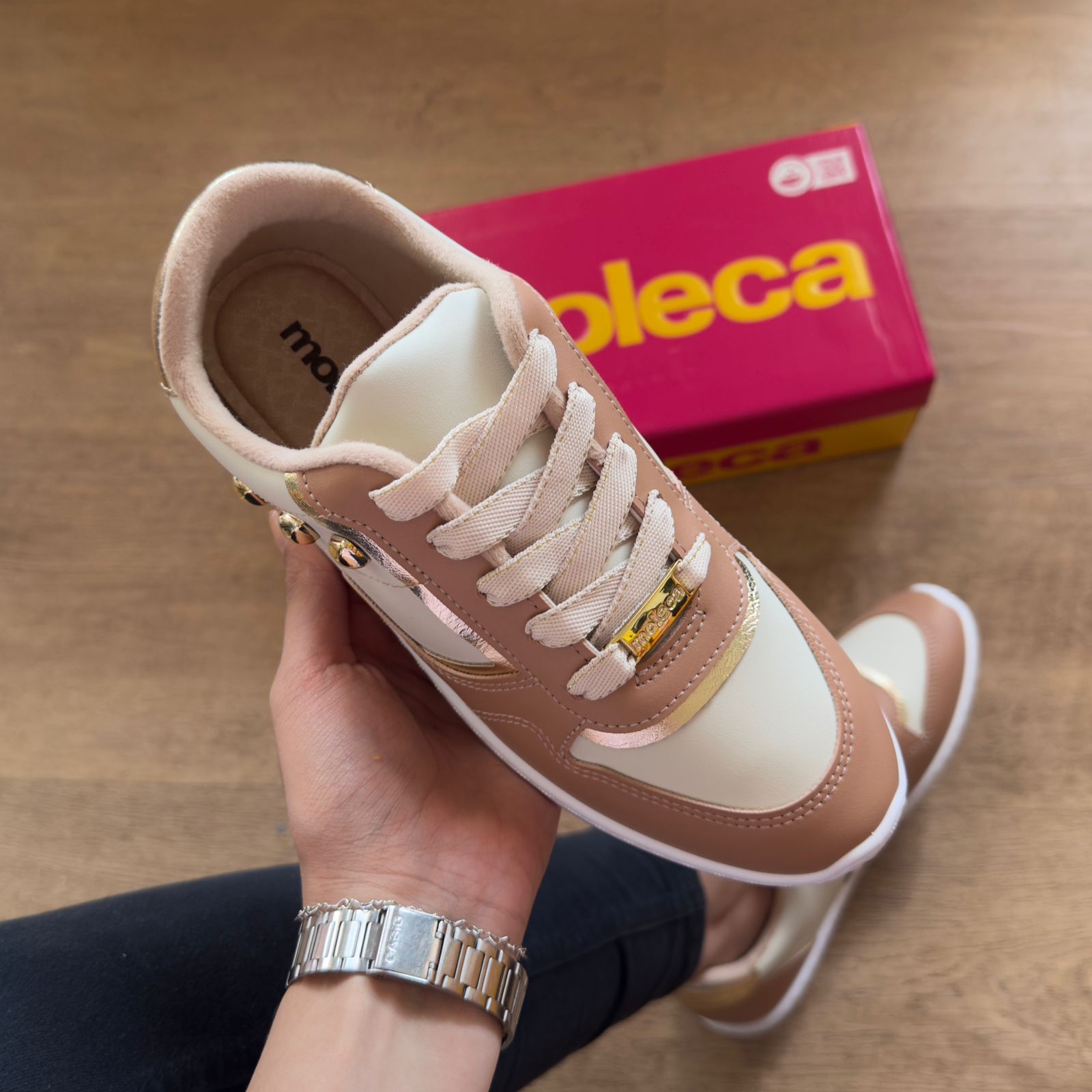 Tênis Moleca Quadrado Dourado 5827.105