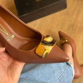 Scarpin Vizzano Bico Fino Detalhe Dourado 1185.1445