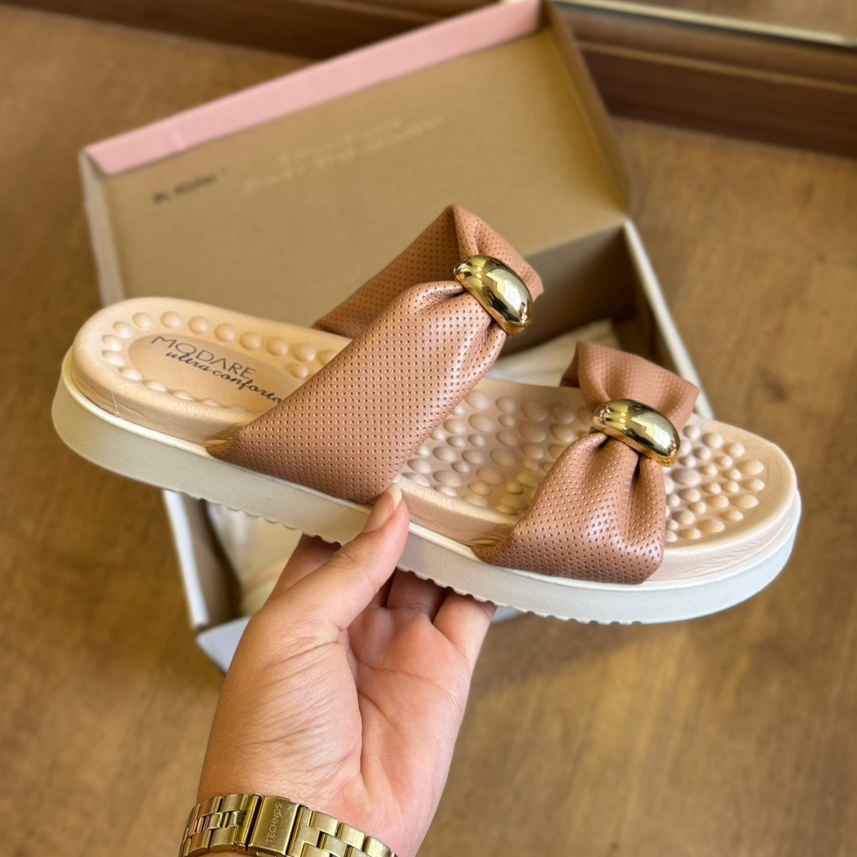 Sandália Modare Espelho Dourado 7178.122