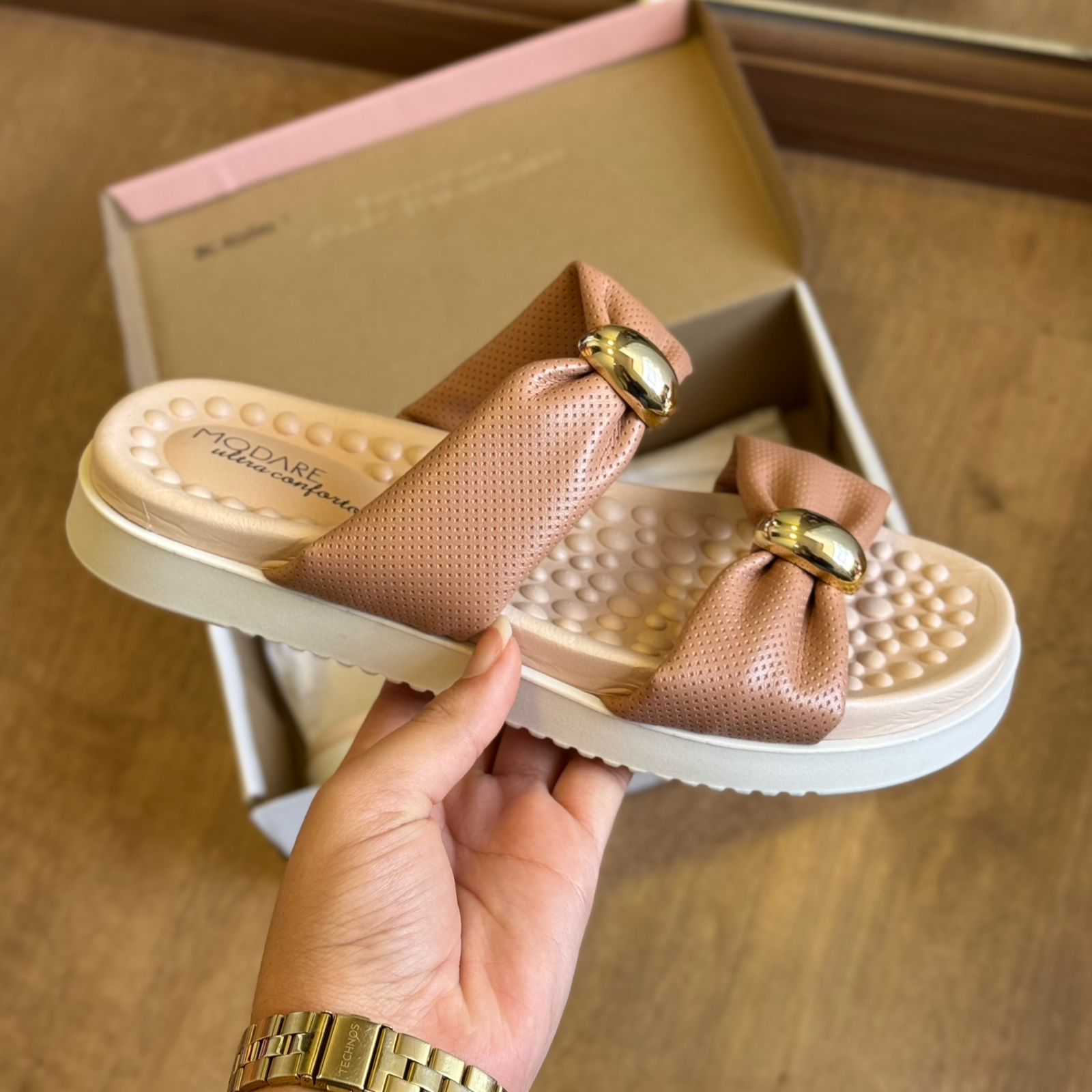 Sandália Modare Espelho Dourado 7178.122