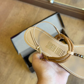 Rasteira Santa Lolla Salomé Cordão Pedraria 0550.4B03.02AE