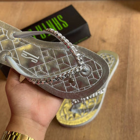 Sandália Santa Lolla Flip Flop Corrente Dourada 0106.0D67