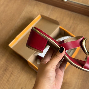 Sandália Beira Rio Salto Bloco Detalhe Circular Dourado 8379.257