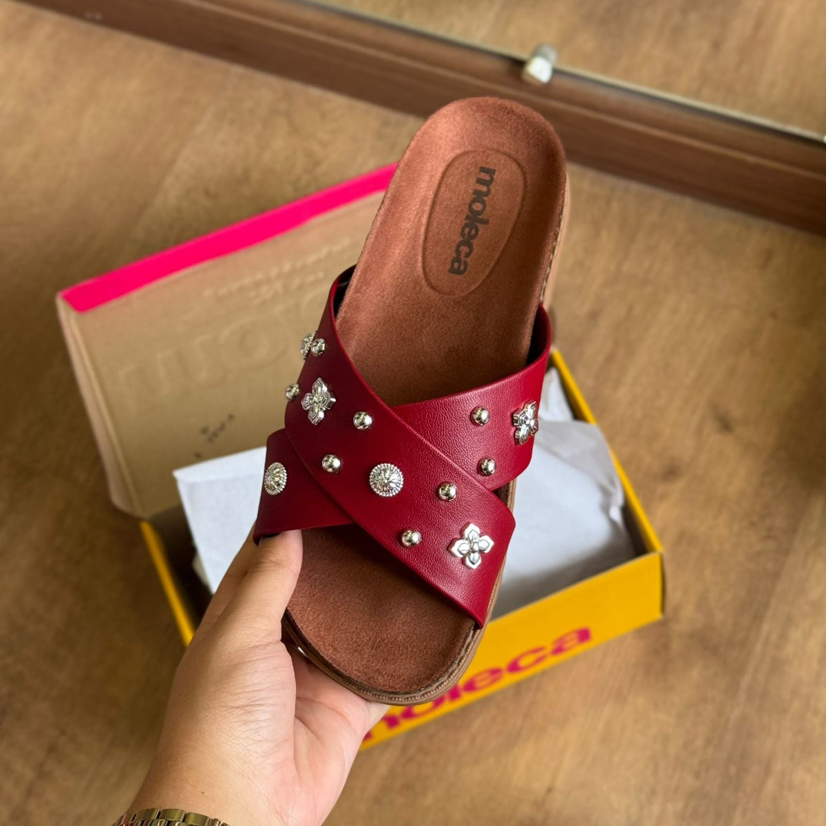 Sandália Papete Moleca em X Pedrarias 5500.112