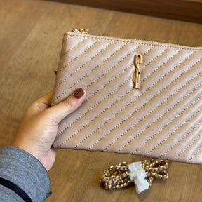 Bolsa Carteira Santa Lolla Matelassê Bege com Corrente 0470.547F