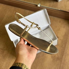 Sandália Arezzo Rasteira Slim Tiras Metal A032740144