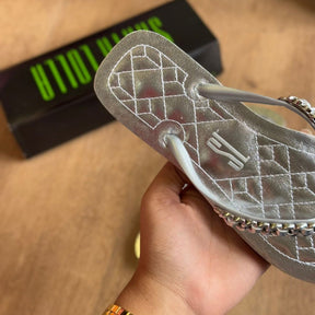 Sandália Santa Lolla Flip Flop Corrente Dourada 0106.0D67