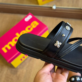 Sandália Moleca Detalhes em Prata 5490.125