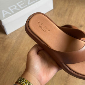 Sandália Arezzo Flatform Bicolor Tira Z191690001