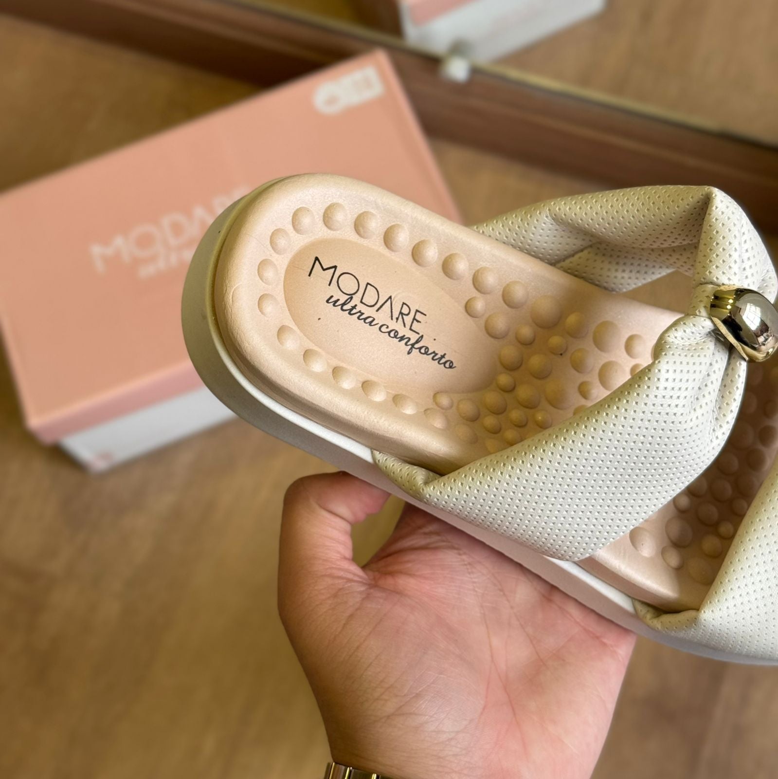 Sandália Modare Espelho Dourado 7178.122