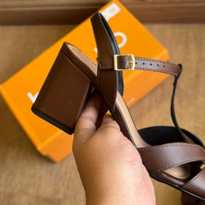 Sandália Beira Rio Salto Bloco Tiras Entrelaçadas 8436.242