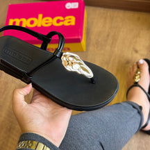 Sandália Moleca Detalhe Dourado de Folha 5490.122