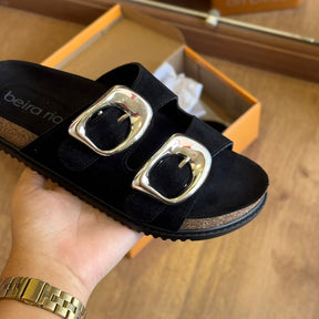 Sandália Papete Beira Rio Detalhe Dourado 8523.116