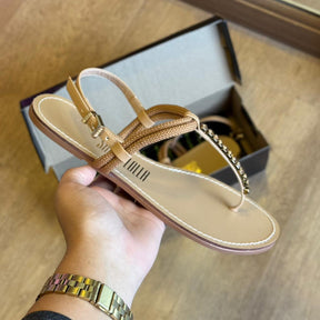 Rasteira Santa Lolla Salomé Cordão Pedraria 0550.4B03.02AE