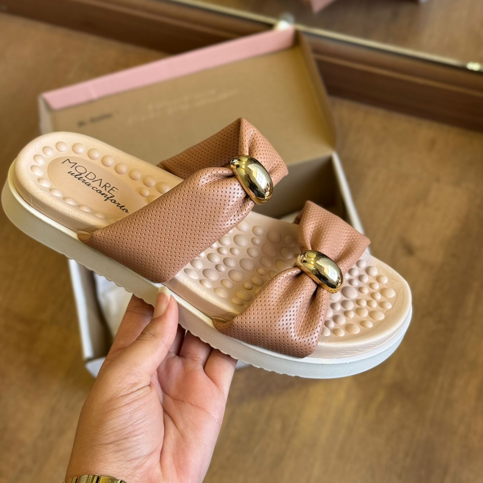 Sandália Modare Espelho Dourado 7178.122