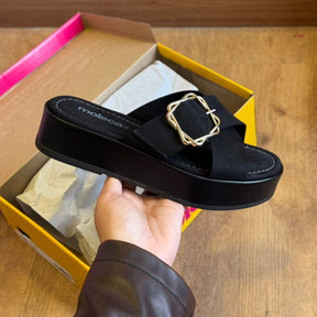 Sandália Moleca Detalhe Fino na Tira 5553.101 - Veludo