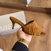 Sandália Arezzo Salto Fino Franjas A137870003