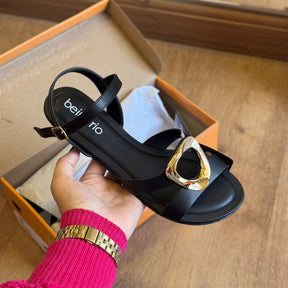 Sandália Rasteira Beira Rio Circulo Dourado nas Tiras 8367.872