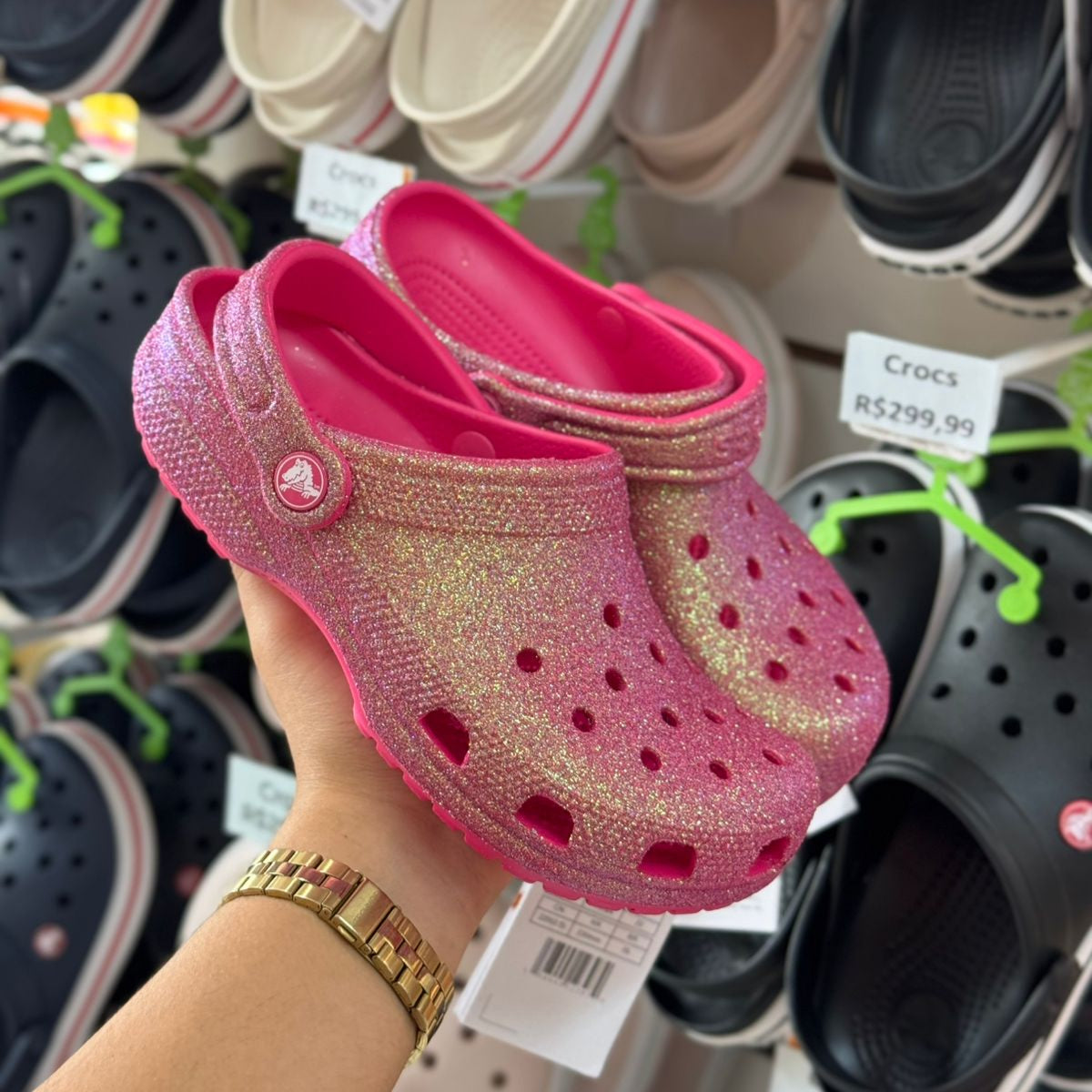 Crocs Classic Iridescent Glitter Clog