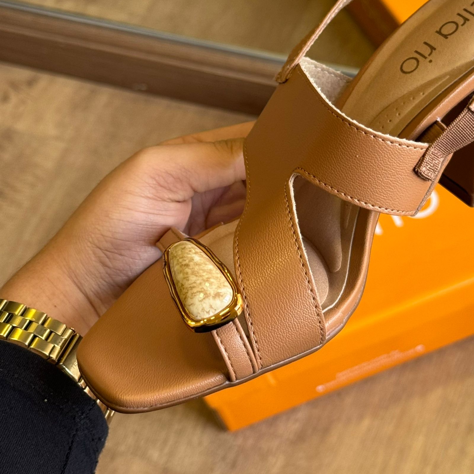 Salto Beira Rio Marfim Polido 8436.243