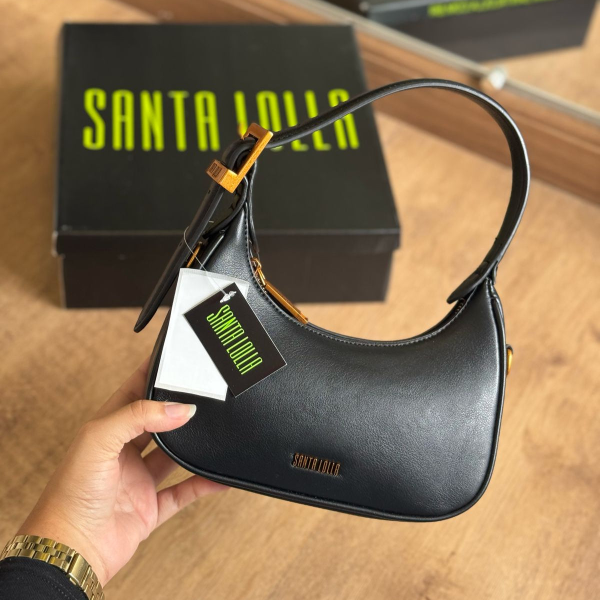 Bolsa Santa Lolla Baguete Meia Lua Alça De Ombro 0470.471A.037B