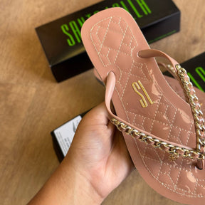 Sandália Santa Lolla Flip Flop Corrente Dourada 0106.0D67