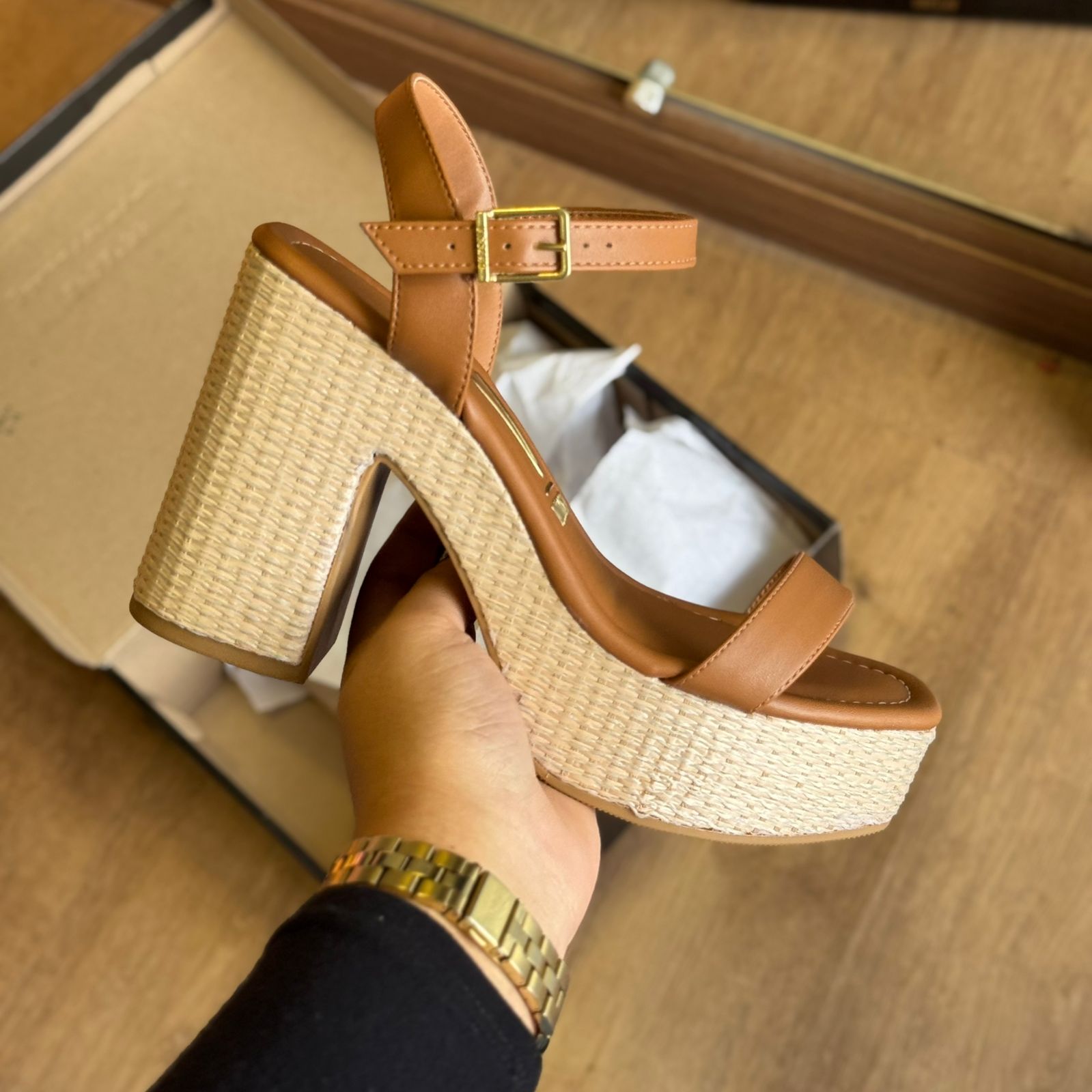 Salto Vizzano Bloco Pelica Trançado 6541.100.7286